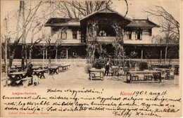 T2 1902 Kassa, Kosice; Lajos-forrás és Vendéglő, Kert / Hotel And Restaurant, Garden - Unclassified