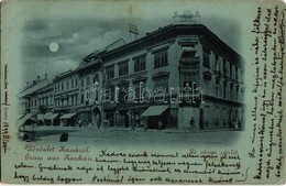 T2/T3 1899 Kassa, Kosice; Fő Utca, Este, The Gresham Biztosító, Strausz D. Utódja, Breitner Mór és Jelinek H. üzlete, Pi - Non Classés