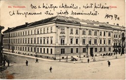 T2/T3 1909 Kassa, Kosice; Királyi Törvényszék 'A Közigazságnak', Utcai árus Bódéja / Court, Street Vendors's Stall (EK) - Ohne Zuordnung