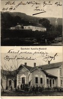 T2 1918 Katalinhuta, Katarínska Huta (Szinóbánya, Cinobana); Vasútállomás, Üveggyári Kastély / Bahnhof / Railway Station - Zonder Classificatie