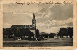 T2/T3 1916 Kéménd, Kamendin, Kamenin; Római Katolikus Templom, Falubeliek Csoportképe / Villagers In Front Of The Church - Zonder Classificatie