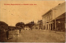 T2 1913 Nagymihály, Michalovce; Kossuth Lajos Utca, Spire Varrógép üzlet. Landesman B. Kiadása 2056. / Street View, Sewi - Zonder Classificatie