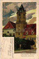T2/T3 1912 Pozsony, Pressburg, Bratislava; Rathaus / Városháza. Kiadja Hardtmuth E. Litho Művészlap / Town Hall. Ottmar  - Ohne Zuordnung