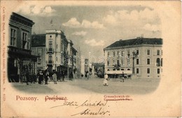 T2 1899 Pozsony, Pressburg, Bratislava; Grassalkovich Tér, Vendéglő / Square And Restaurant - Ohne Zuordnung