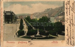 T3 1899 Pozsony, Pressburg, Bratislava; Séta Tér. Carl Otto Hayd Kunstanstalt Nr. 6330. / Promenade (gyűrődés / Crease) - Ohne Zuordnung