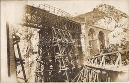 ** T3/T4 1915 Csorbadomb, Cserbin, Shcherbyn; Viadukt, Vasúti Híd újjáépítése Júliusban Az Uzsoki-szorosban állványzatta - Unclassified