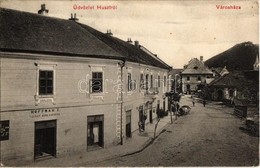 T2 1914 Huszt, Chust, Khust; Városháza, Hoffman E. üzlete. W. L. Bp. 1919. / Street View With Town Hall And Shops - Non Classés