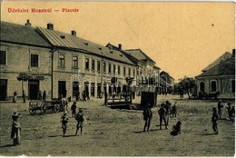 T2/T3 1915 Huszt, Chust, Khust; Piac Tér, Kahan Dávidné Dohányboltja, Klein Sámuel üzlete. W. L. (?) 1914. Kiadja Auslän - Ohne Zuordnung