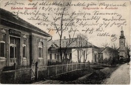 T2 1912 Ilosva, Irsava; Gyógyszertár és Utca, Templom / Pharmacy And Street View With Church - Ohne Zuordnung