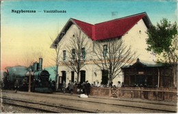 ** T2/T3 Nagyberezna, Velykyi Bereznyi, Velky Berezny; Vasútállomás és Gőzmozdony / Bahnhof / Railway Station, Locomotiv - Non Classés