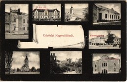 T2/T3 1907 Nagyszőlős, Nagyszőllős, Vynohradiv (Vinohragyiv), Sevlus; Gyermekmenhely, Vármegyeháza, Templomok, Várrom, I - Ohne Zuordnung