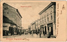 T2/T3 1901 Ungvár, Uzshorod, Uzhorod; Nagyhíd Utca, Lefkovits János, Molnár Arnold üzlete, Szálloda A Magyar Királyhoz,  - Non Classés