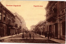 T2/T3 1907 Ungvár, Uzshorod, Uzhorod; Nagyhíd Utca, Cseró Soma, Güntzler Henrik, Schwartz Dávid üzlete. W. L. 390. / Str - Non Classés