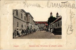 T2 Ungvár, Uzshorod, Uzhorod; Káptalan Utca, Városháza, Püspöki Palota. Kiadja Balázs Soma / Street, Town Hall, Bishop's - Non Classés