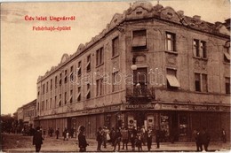* T2/T3 1908 Ungvár, Uzshorod, Uzhorod; Fehérhajó épület, Feuerlicht Testvérek, Kertész Izrael, Jakubek Mihály, Halász B - Unclassified