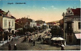 ** T1/T2 Ungvár, Uzshorod, Uzhorod; Széchenyi Tér, Piaci árusok / Square With Market Vendors - Non Classés