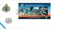 SAN MARINO 1998 - LA BANDIERA NELLO SPAZIO -SPACE  SHUTTLE. - FDC - Storia Postale