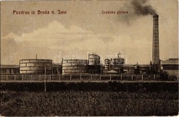 T2 1909 Bród, Nagyrév, Slavonski Brod, Brod Na Savi; Városi Gázgyár / Gradska Plinara / Gas Factory. W.L. Bp. 4985. - Zonder Classificatie