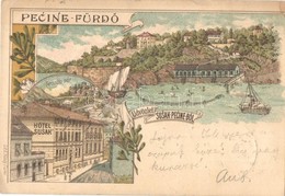 T2/T3 1900 Fiume, Rijeka; Susak-Pecine-fürdő, Tersatto Vár, Susak Szálloda / Trsat Castle, Hotel. E. Honig Floral, Litho - Zonder Classificatie