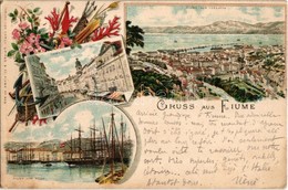 T2/T3 1897 (Vorläufer!) Fiume, Rijeka; Corso, Von Tersatto, Vom Hafen / Street, View From Trsat And The Harbour. Carlo S - Non Classés