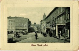 T2/T3 1916 Fiume, Via Del Molo / Utcakép, Piaci árusok, Rakpart. W. L. Bp. 4011. / Street View, Market Vendors, Wharf, Q - Unclassified