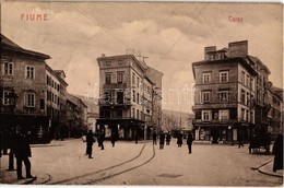 T2 1907 Fiume, Corso, Piazza Andrássy / Andrássy Tér, Korzó, Luchesich üzlete. W. L. 1218. / Square, Shops - Unclassified