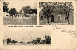 * T2/T3 Lovász, Daljski Lovas (Dálya, Dalj); Hősi Emlék, Községháza. A. Weiser Kiadása / Heroes' Monument, Town Hall (EK - Ohne Zuordnung