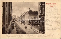 T2 1901 Zágráb, Zagreb; Ilica / Utcakép, M. Drucker üzlete / Street View With The Shop Of M. Drucker - Unclassified