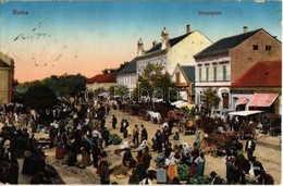 T2/T3 1913 Árpatarló, Ruma; Fő Tér, Piac Dinnye árusokkal, Max M. Weisz üzlete / Main Square, Market With Watermelon Ven - Non Classés