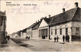 * T2/T3 1915 Árpatarló, Ruma; Vasút Utca, Városháza / Kolodvorska Ulica / Eisenbahn Gasse / Railway Street, Town Hall (R - Unclassified