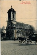 T2/T3 1909 Nagykikinda, Kikinda; Római Katolikus Templom, Lovashintó. W.L. Bp. 618. / Street View With Chariot - Non Classés
