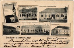 T2/T3 1903 Nákofalva, Nakovo; Karl Kuhn üzletei, Kemper J. üzlete, Községháza és Állami Iskola, Vendégfogadó, Templom /  - Non Classés