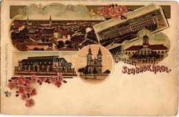 T2/T3 1899 Szabadka, Subotica; Városháza, Törvényszéki Palota, Templom, Vasútállomás. Víg Zsig. Sándor Kiadása / Town Ha - Unclassified
