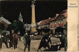 T2/T3 1907 Törökbecse, Újbecse, Novi Becej; Fő Tér, Royal Szálloda, Turul Szabadság Szobor, Vidovits Dusan üzlete. Része - Non Classés
