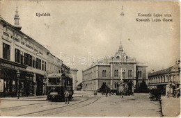 T2/T3 1918 Újvidék, Novi Sad; Kossuth Lajos Utca, 22-es Villamos, Szerb Takarékpénztár, Amerikai Nagybazár, Görög Keleti - Non Classés