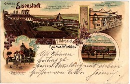 T1/T2 1898 (Vorläufer!) Kismarton, Eisenstadt; Kálvária Templom, Városháza, Cs. és Kir. Katonai Alreáltanoda / Wallfahrt - Non Classificati