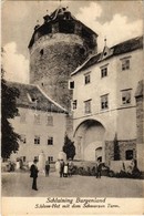 * T2/T3 Városszalónak, Stadtschlaining; Burg Schlaining, Schloss-Hof Mit Dem Schwarzen Turm / Szalónak Vára és A Fekete  - Non Classés