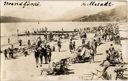 T2 1932 Millstatt Am See, Bathing And Sunbathing People At The Beach. Photo - Ohne Zuordnung