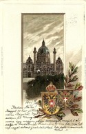 T2 1901 Vienna, Wien; Karlskirche / Church. Coat Of Arms. Passepartoutkarte Serie No. 1271. Ed. Arenz. Emb. Litho - Ohne Zuordnung