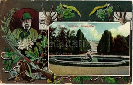 T2/T3 Vienna, Wien; Schönbrunn Schloss Allee / Castle Park. Franz Joseph With Hunting Equipment. Art Nouveau  (EK) - Non Classificati