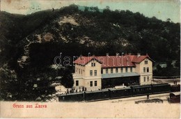 * T3 1908 Lasva, Bahnhof / Kolodvorska Stacija / Railway Station, Train, Wagons (r) - Unclassified