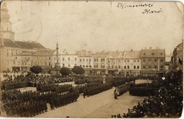 * T3 Kromeríz, Kremsier; WWI Military Parade On The Main Square, Shops Of Ruzicka A Spol, Jan Cermák A Syn, Max Farber,  - Non Classificati