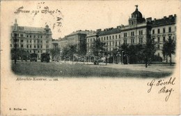 T2 1898 (Vorläufer!) Praha, Prag, Prague; Albrechts-Kaserne / Military Barracks, Horse-drawn Trams - Unclassified