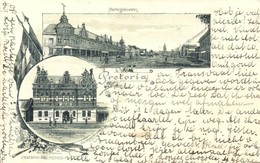 T2 1899 Pretoria, Marktgebouwen, Rechtsgebouwen. J. H. Debussy / Market, Court. Art Nouveau, Floral, Litho - Non Classés