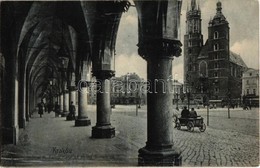 T2 1905 Kraków, Krakau, Krakkó; Kosciol N. Panny Maryi Od Strony Sukiennico / Square From The Arcades, Church, Horse Car - Non Classés