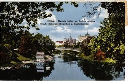 T2 1930 Riga, Basteja Kalns Un Gulbju Majina / Schwanenhäuschen Und Basteibrücke / Bastion Hill And Bridge And Swan Hous - Non Classificati