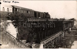 * T2/T3 Tighina, Bender; Podul / Railway Bridge Construction, Load Test With Train. Photo - Unclassified