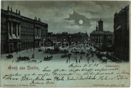 * T2/T3 1898 Berlin, Schlossplatz. Kunstverlag J. Goldiner / Castle Square With Hotel, Shops, Tram, Omnibus (EK) - Zonder Classificatie