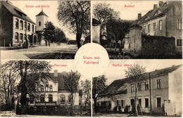 T2/T3 1913 Fahrland (Potsdam), Schule Und Kriche, Gutshof, Pfarrhaus, Gasthof Walter. Verlag Johann Lindenberg / School  - Non Classés