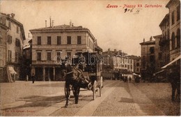 ** T3 1906 Lecco, Piazza XX Settembre. Ed Flli Grassi /  Street View With Horse-drawn Carriage (r) - Ohne Zuordnung